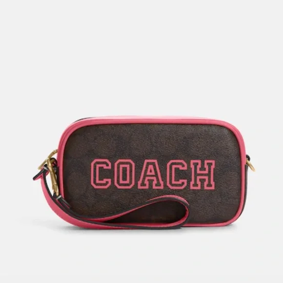 Coach Jamie Wristlet In Signature Canvas With Varsity Motif
IM/Brown/Watermelon - Picture 4 of 16